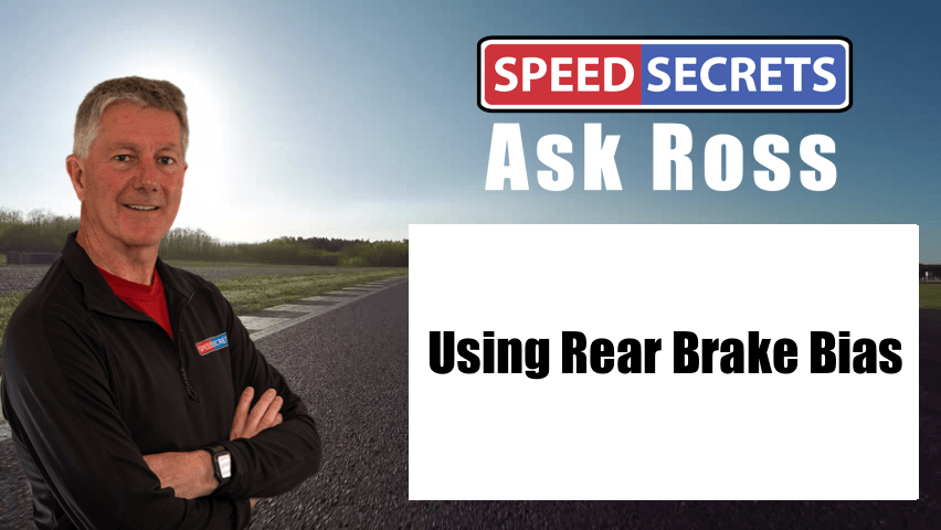 Q: Can you talk about rotating the car into a corner using lots of rear brake bias?