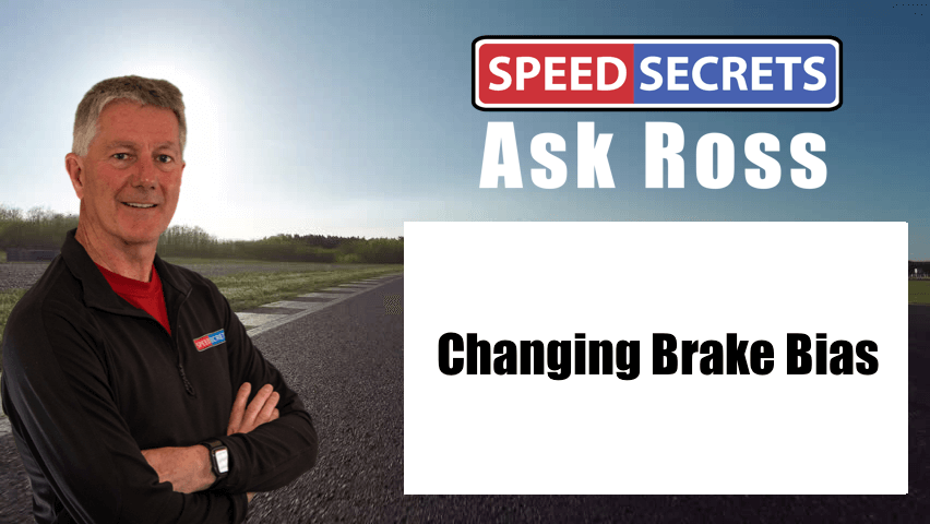 Q: How do I know when to change the brake bias with my mid-engine GT car?